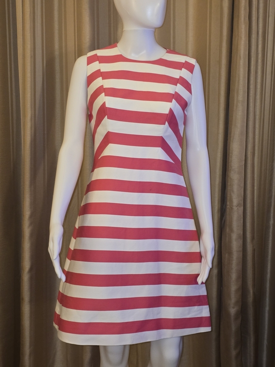 kate spade Dresses & Skirts - Kate Spade Pink and White Striped Fit-and-Flare Mini Dress Size 4